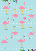 Flamants roses dans un d&eacute;cor estival frais